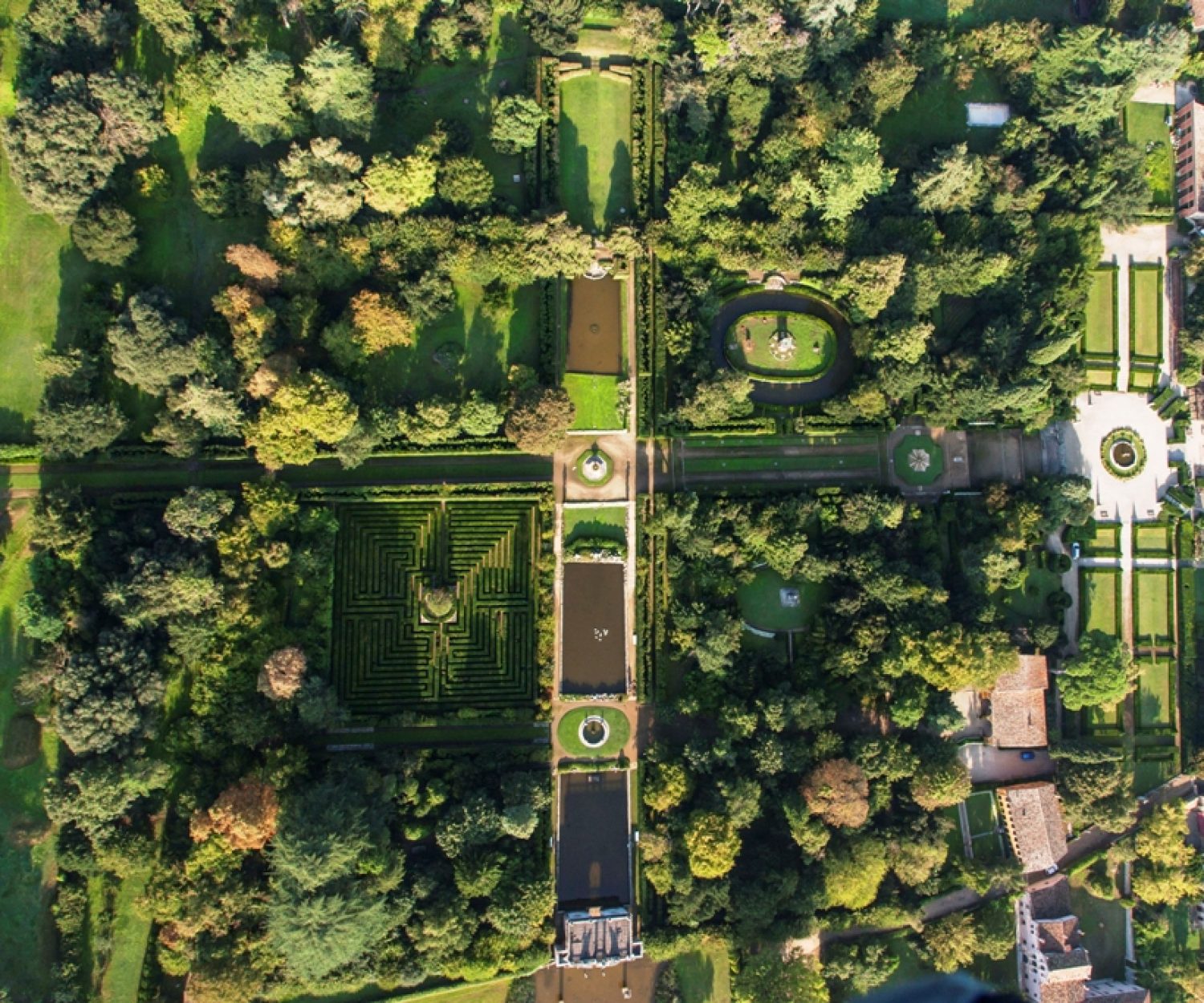 Foto aerea del Giardino di Valsanzibio